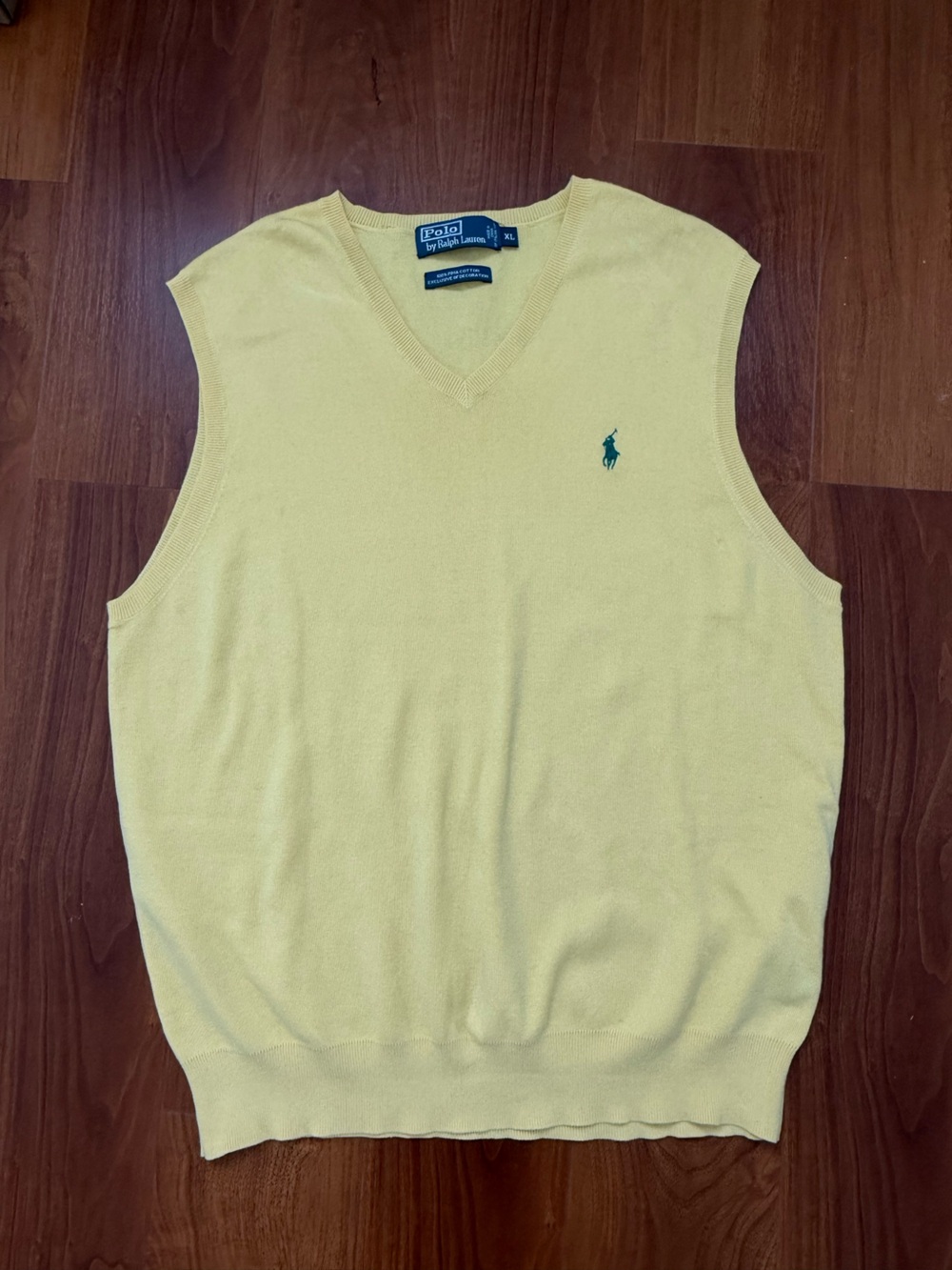 Polo by Ralph Lauren Men's V-Neck Sweater Vest in Yellow